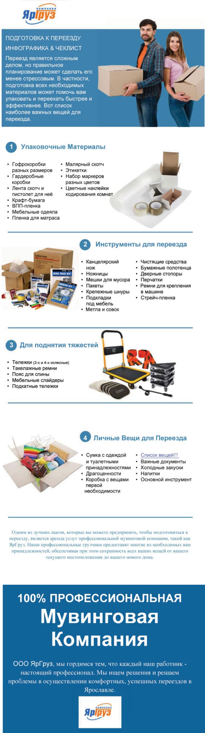 Подготовка к переезду инфографика & чеклист